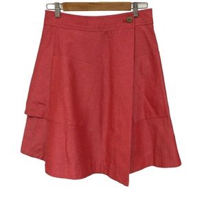 ANTHROPOLOGIE Postmark sz 8 Skirt Vast Wrap Pockets Reddish Layered